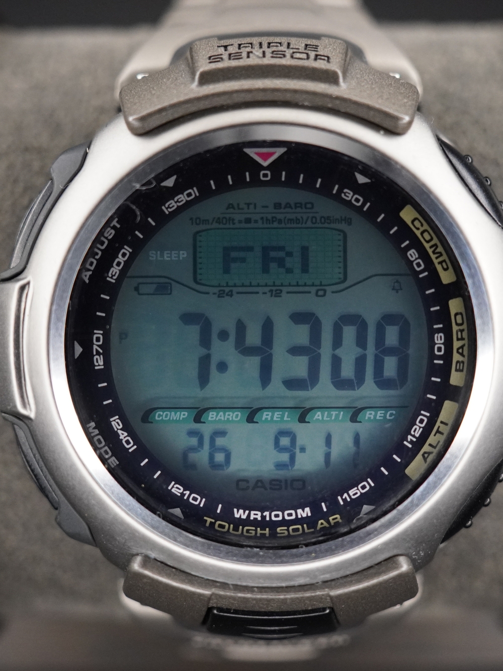 Casio PAG-50T Triple Sensor Tough Solar Digital Compass Altimeter Watch